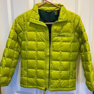 Marmot, kids Medium, lime, down filled